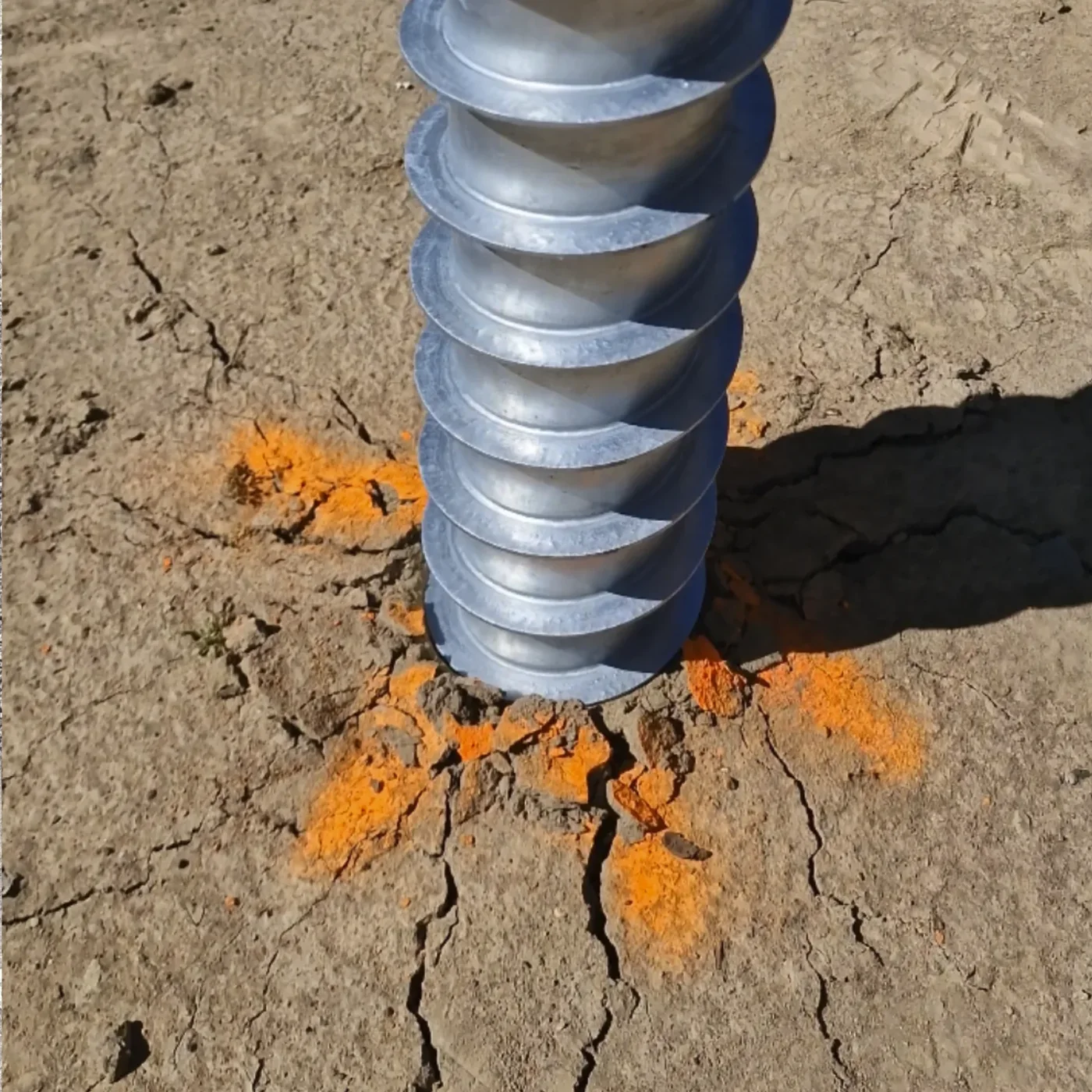 Detail of the helical blade of a MARTETIC foundation screw