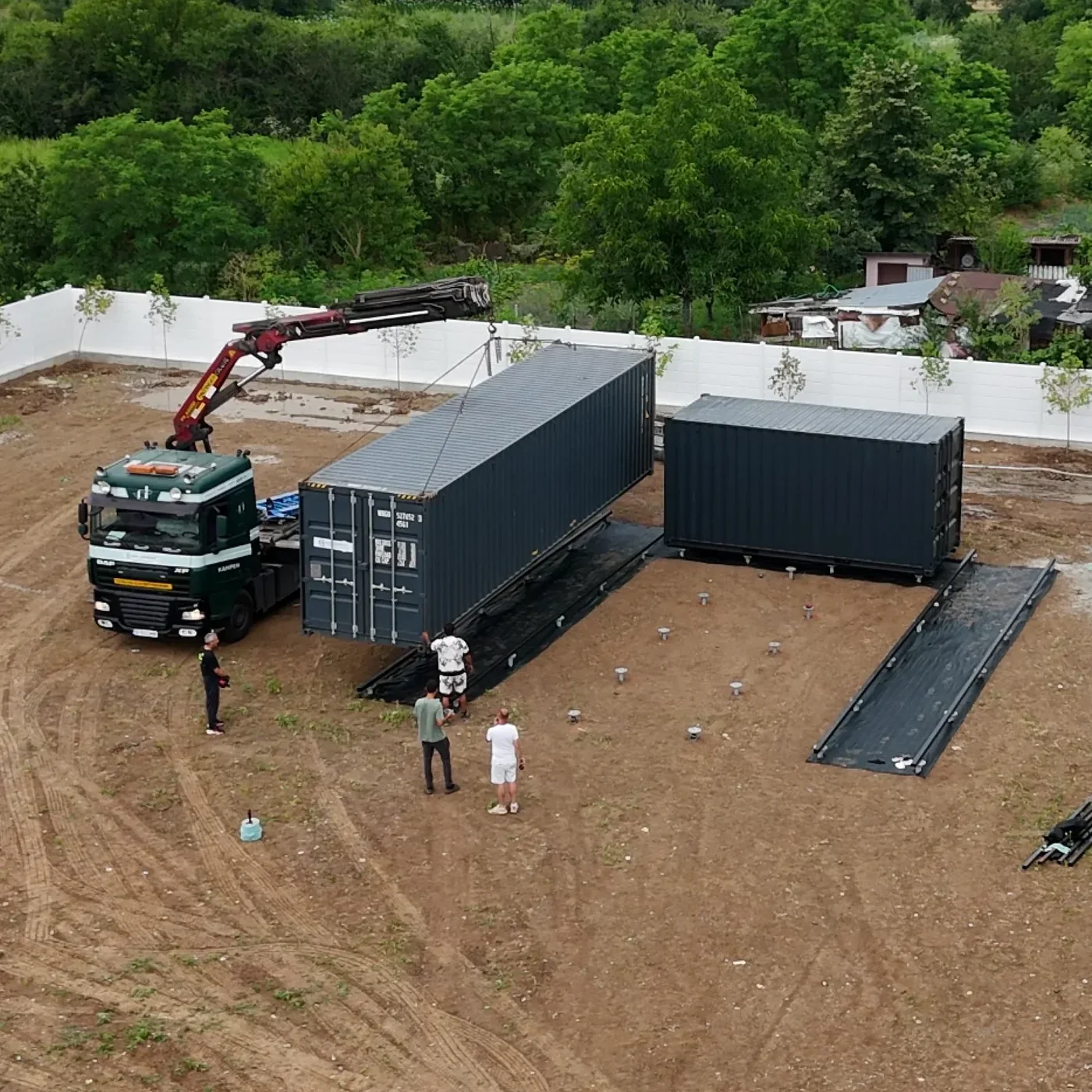Container crane placement